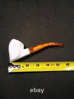 Meerschaum 100% block pipe hand carved by CELEBI in Turkey custom bent