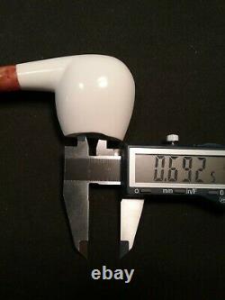 Meerschaum 100% block pipe hand carved by CELEBI in Turkey smooth oval slt. Bent