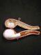 Meerschaum 100% Block Pipe Hand Carved By Celebi In Turkey Smooth Small Bent
