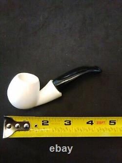 Meerschaum 100% block pipe hand carved by CELEBI in Turkey smooth small bent