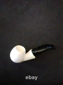 Meerschaum 100% block pipe hand carved by CELEBI in Turkey smooth small bent