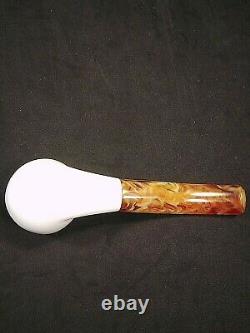 Meerschaum 100% block pipe hand carved by CELEBI in Turkey smooth small bent