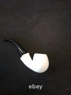 Meerschaum 100% block pipe hand carved by CELEBI in Turkey smooth small bent