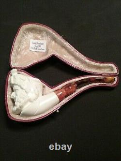 Meerschaum BACCHUS 100%block handcarved by CELEBI inTurkey new Pipe in case