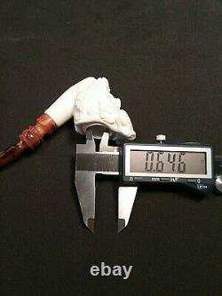 Meerschaum BACCHUS 100%block handcarved by CELEBI inTurkey new Pipe in case