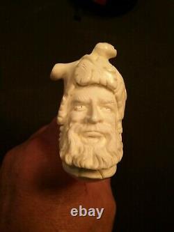 Meerschaum BACCHUS 100%block handcarved by CELEBI inTurkey new Pipe in case