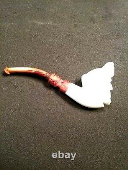 Meerschaum BACCHUS 100%block handcarved by CELEBI inTurkey new Pipe in case