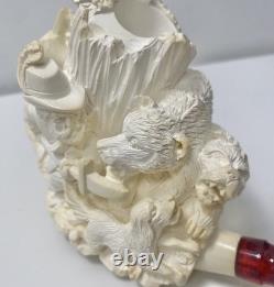 Meerschaum Block Pipe By Master Carver Sadik Yanik-limited Woodsman Collection