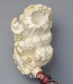 Meerschaum Block Pipe By Master Carver Sadik Yanik-limited Woodsman Collection
