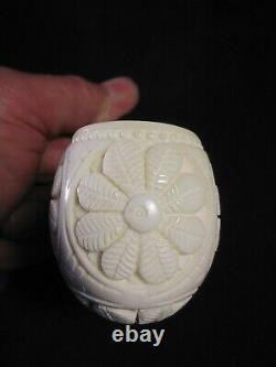 Meerschaum FLOWERS 100% block hand carved by CELEBI in Turkey new Pipe in case