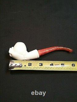 Meerschaum LADY EGG 100%block hand carved by CELEBI in Turkey new Pipe in case