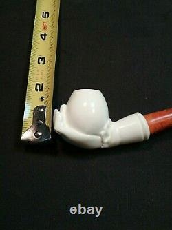 Meerschaum LADY EGG 100%block hand carved by CELEBI in Turkey new Pipe in case