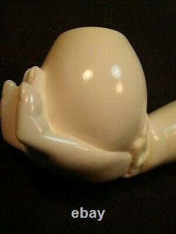 Meerschaum LADY EGG 100%block hand carved by CELEBI in Turkey new Pipe in case