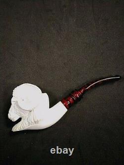 Meerschaum RAM 100%block hand carved by CELEBI in Turkey new Pipe in case