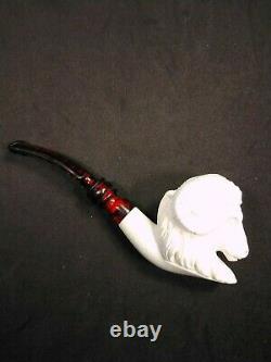 Meerschaum RAM 100%block hand carved by CELEBI in Turkey new Pipe in case