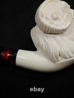 Meerschaum RAM 100%block hand carved by CELEBI in Turkey new Pipe in case