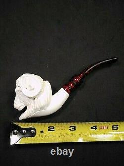 Meerschaum RAM 100%block hand carved by CELEBI in Turkey new Pipe in case