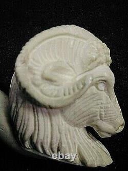 Meerschaum RAM 100%block hand carved by CELEBI in Turkey new Pipe in case