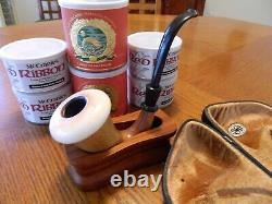 Meerschaum Sms Calbash Block Meerschaum Case And Pipe Stand