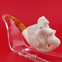 Mermaid Block Meerschaum Pipe, With Case, Unique Meerschaum Pipes, Nude Lady