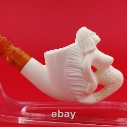 Mermaid Block Meerschaum Pipe, With Case, Unique Meerschaum Pipes, Nude Lady