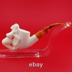 Mermaid Block Meerschaum Pipe, With Case, Unique Meerschaum Pipes, Nude Lady