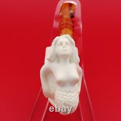 Mermaid Block Meerschaum Pipe, With Case, Unique Meerschaum Pipes, Nude Lady