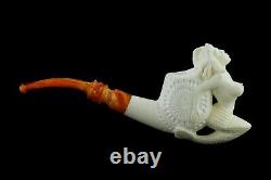 Mermaid Smoking Pipe Block Meerschaum-NEW Handmade Custom Made Fitted Case#1250