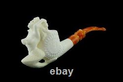 Mermaid Smoking Pipe Block Meerschaum-NEW Handmade Custom Made Fitted Case#1250