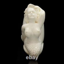 Mermaid Smoking Pipe Block Meerschaum-NEW Handmade Custom Made Fitted Case#1505