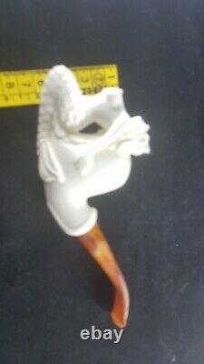 Mermaid meerschaum pipe, smoking pipe, hand carved pipe, block meerschaum