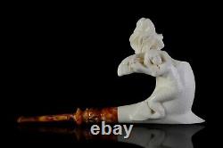 Mermaids Smoking Pipe Block Meerschaum-NEW Handmade Custom Made Fitted Case#571