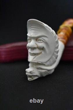 Moon And Dragon Pipe Block Meerschaum-NEW With Case#424