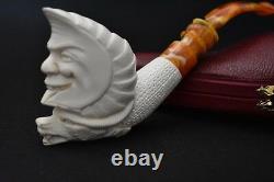 Moon And Dragon Pipe Block Meerschaum-NEW With Case#424