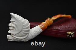 Moon And Dragon Pipe Block Meerschaum-NEW With Case#424