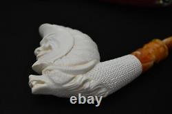 Moon And Dragon Pipe Block Meerschaum-NEW With Case#424