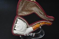 Moon And Dragon Pipe Block Meerschaum-NEW With Case#424