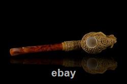 Moon Lady Pipe By Kenan Natural Block Meerschaum Handmade NEW Custom Case#1535