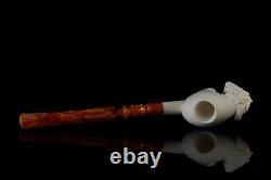Moon Lady Pipe By Kenan Natural Block Meerschaum Handmade NEW Custom Case#276