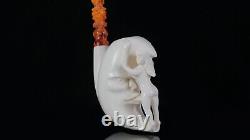 Moon & Nude Lady Pipe By Ali Block Meerschaum Handmade NEW With Case#1406