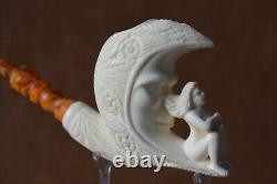 Moon & Nude Lady Pipe By Ali Block Meerschaum Handmade NEW With Case#1565