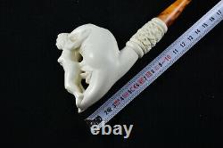 Moon and Naked Lady Artwork Pipe, Unsmoked Pipe, Block Meerschaum