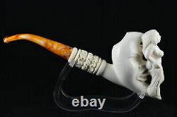 Moon and Naked Lady Artwork Pipe, Unsmoked Pipe, Block Meerschaum