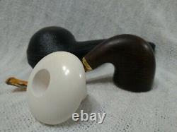 Morta Pipe with Block Meerschaum Insert Calabash Pipe handcarved by CPW #a34