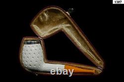 Muhsin Lattice Egg PIPE-BLOCK MEERSCHAUM-NEW-HAND CARVED W Case#1079