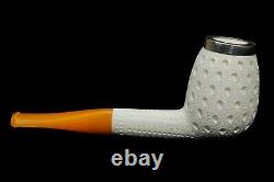 Muhsin Lattice Egg PIPE-BLOCK MEERSCHAUM-NEW-HAND CARVED W Case#1079