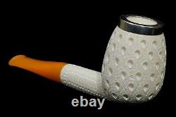 Muhsin Lattice Egg PIPE-BLOCK MEERSCHAUM-NEW-HAND CARVED W Case#1079