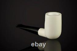 Muhsin Smooth Billiard PIPE-BLOCK MEERSCHAUM-NEW-HAND CARVED W Case#1094