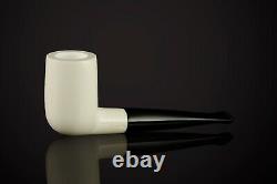 Muhsin Smooth Billiard PIPE-BLOCK MEERSCHAUM-NEW-HAND CARVED W Case#1094