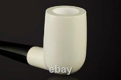 Muhsin Smooth Billiard PIPE-BLOCK MEERSCHAUM-NEW-HAND CARVED W Case#1094